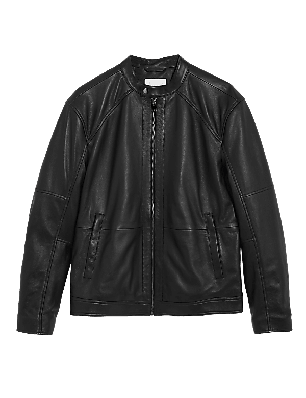 Marks and spencer leather jacket clearance