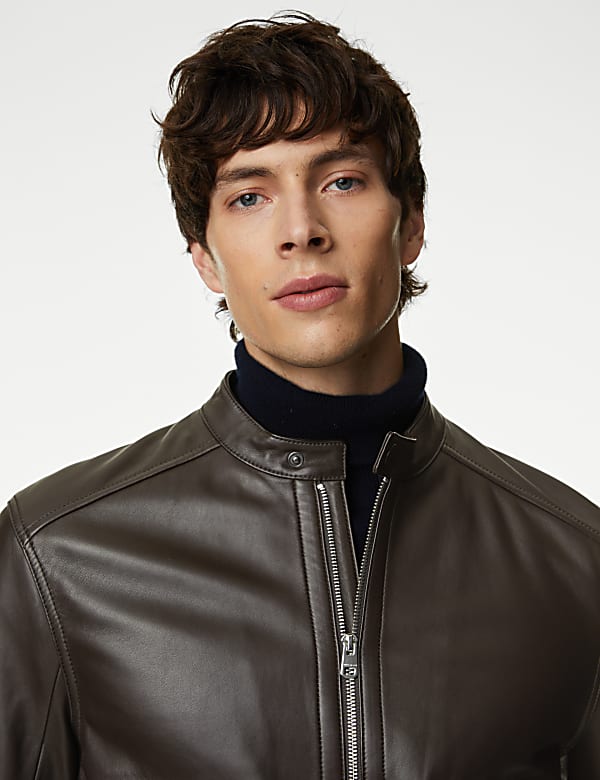 Marks and spencer leather jacket discount