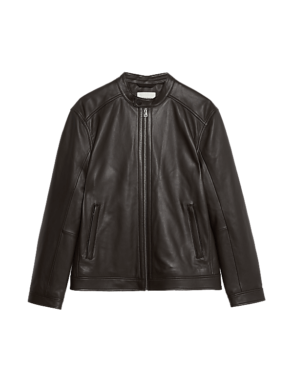 Marks and spencer leather jacket discount