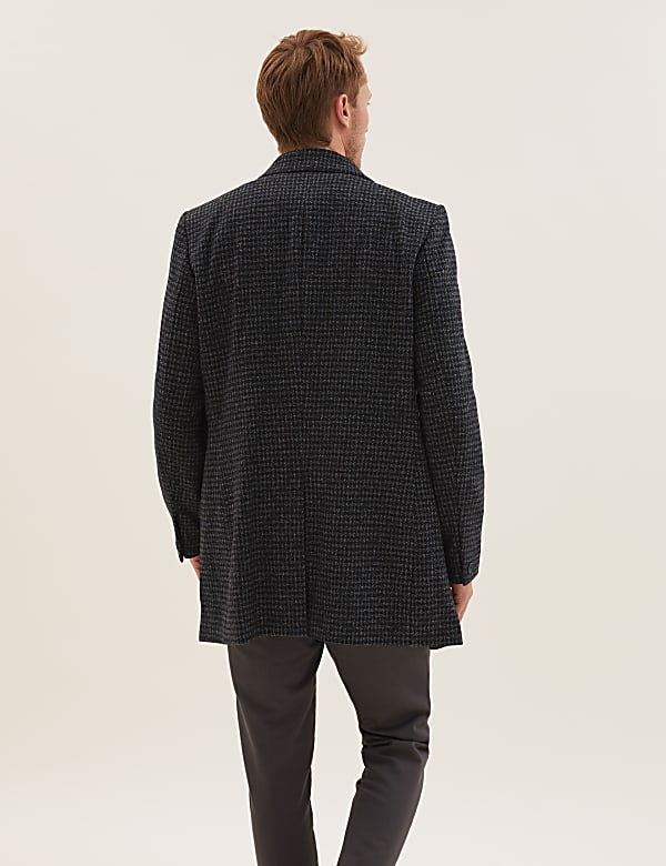 Revere Puppytooth Overcoat with Wool