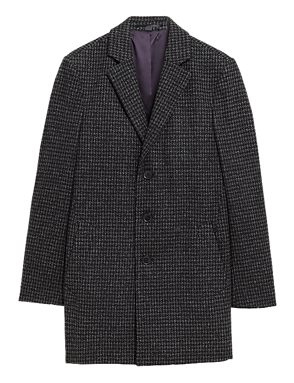 Revere Puppytooth Overcoat with Wool