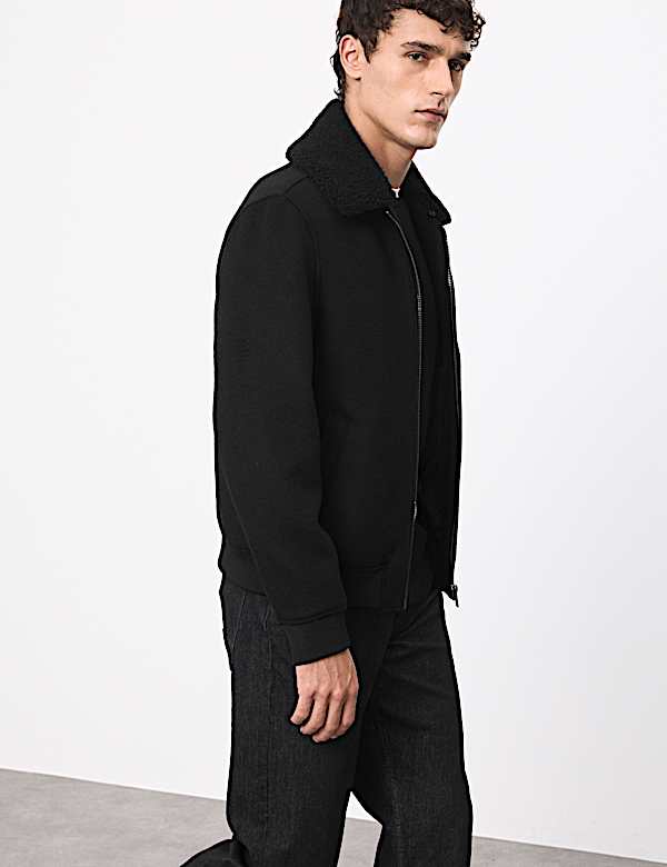 Blouson d'aviateur en laine mélangée - LU