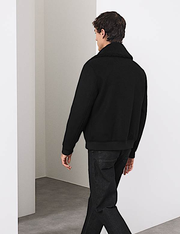 Blouson d'aviateur en laine mélangée - LU