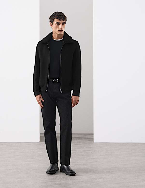 Blouson d'aviateur en laine mélangée - LU