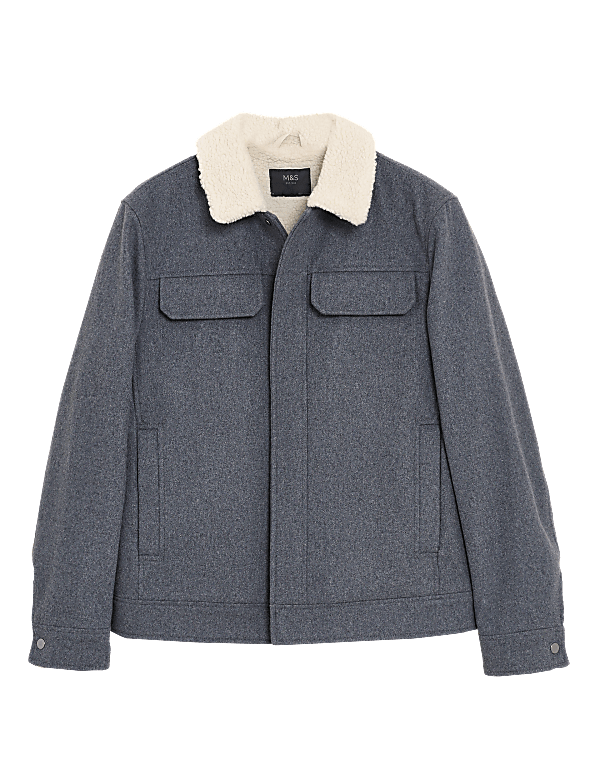 Wool Borg Lined Utility Coat