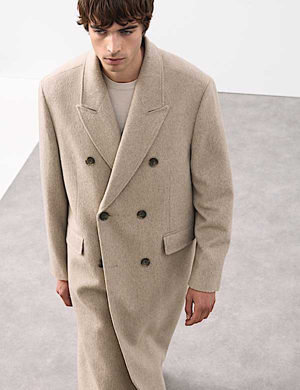 Wool Blend Long Haired Revere Coat