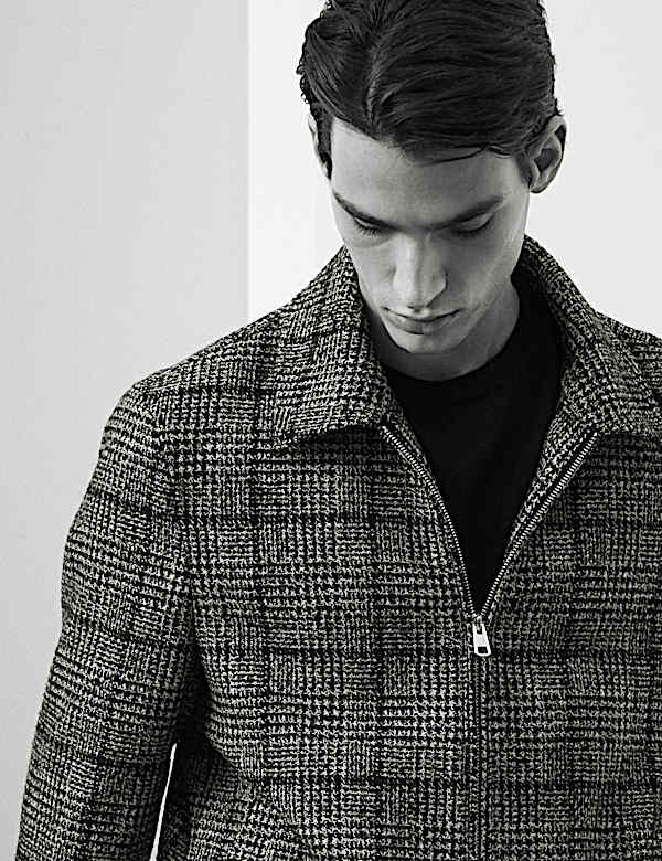 Wool Blend Harrington Jacket - FR