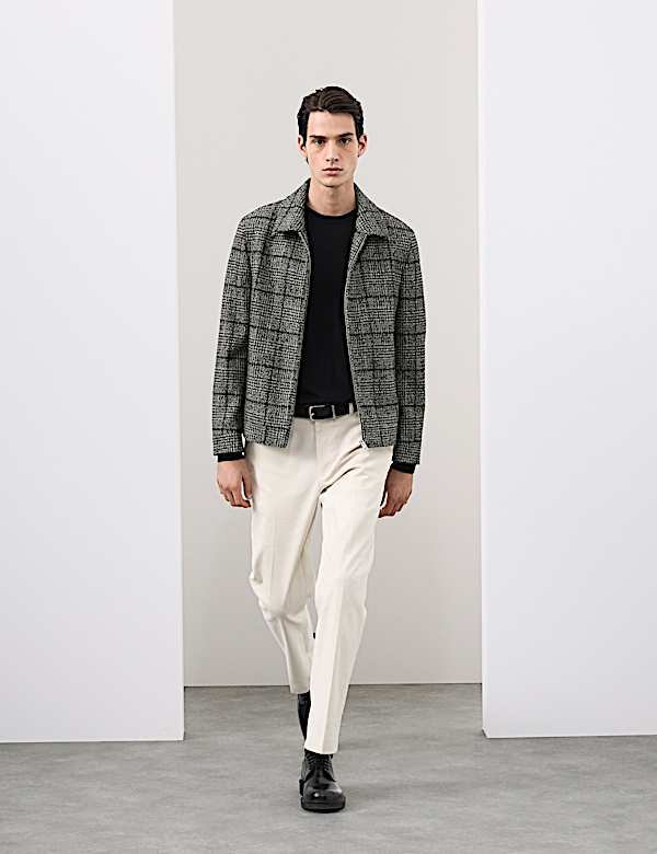 Wool Blend Harrington Jacket - FR