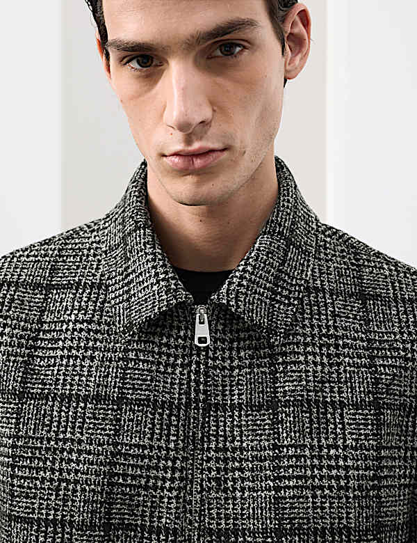 Wool Blend Harrington Jacket - FR