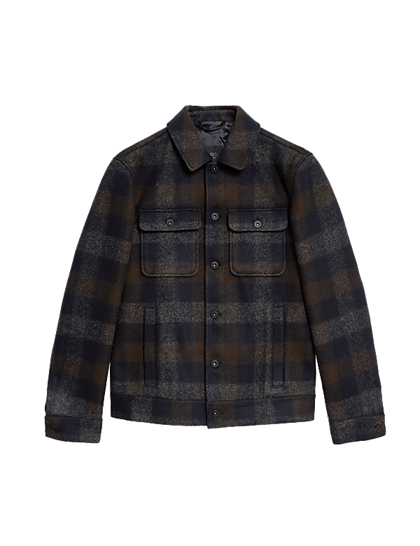 Checked Button-through Jacket