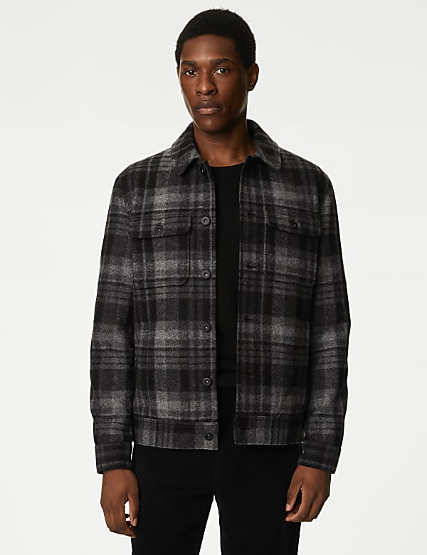 Checked Button-through Jacket