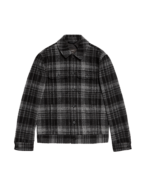 Checked Button-through Jacket