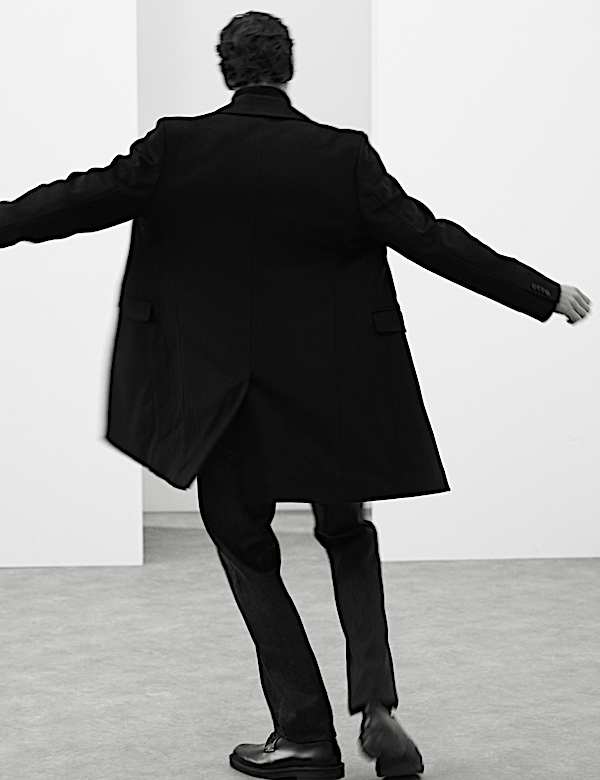 Wool Blend Revere Coat with Cashmere - US