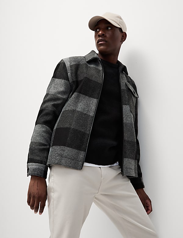 Black checked jacket discount
