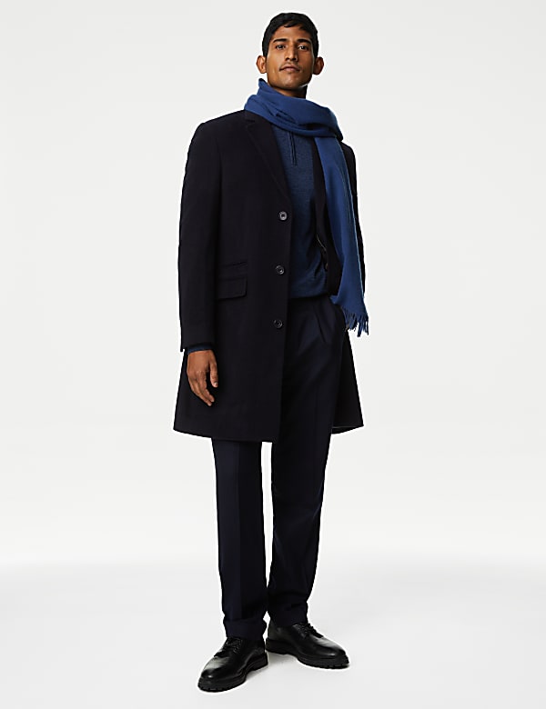 Wool Rich Revere Overcoat with Cashmere - NL