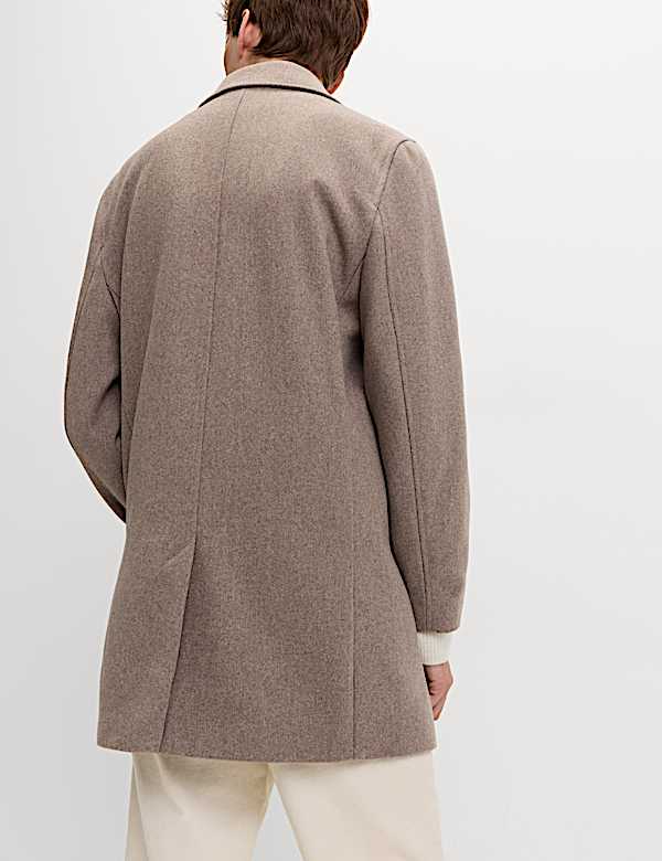Wool Blend Double Collar Overcoat - GR