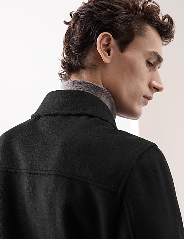 Wool Blend Harrington Bomber Jacket