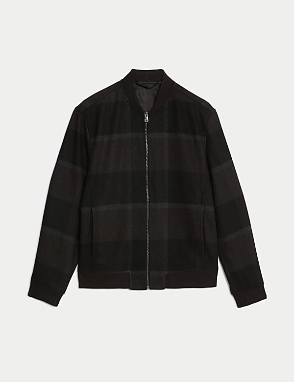 Bomber Jacket with Wool BROWN MIX Coats M S IL