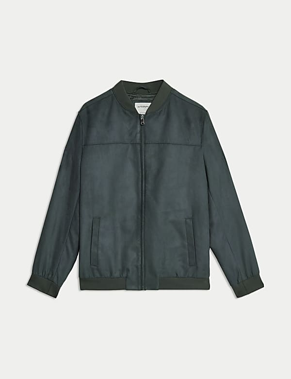 Faux Suede Bomber Jacket - VN
