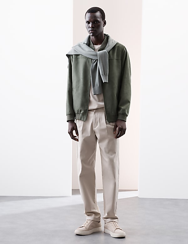 Faux Suede Bomber Jacket