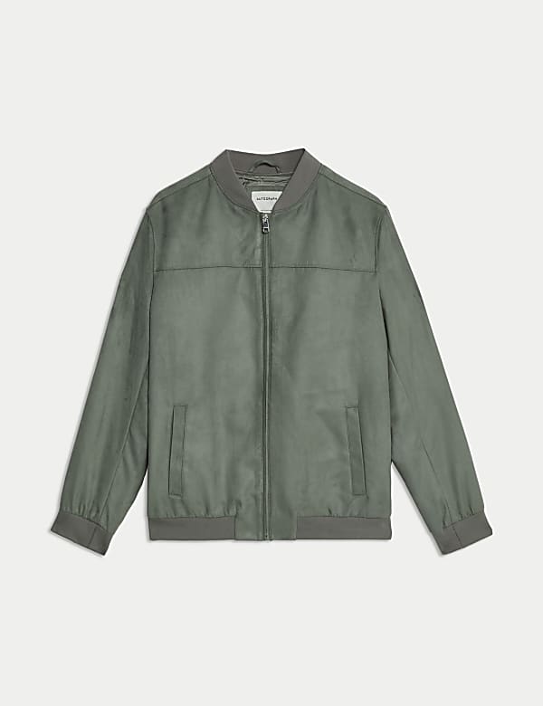 Τζάκετ σε στυλ bomber από απομίμηση σουέντ - GR