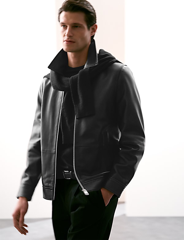Leather Harrington Jacket