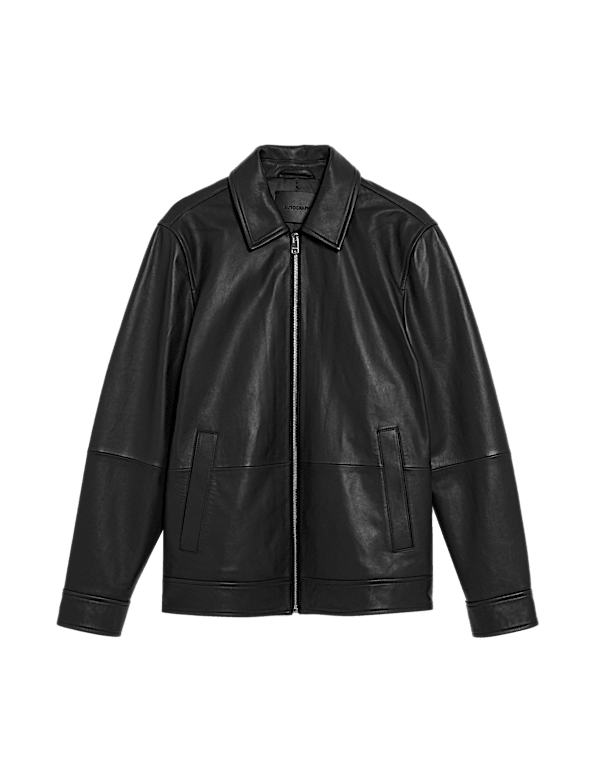 Leather Harrington Jacket