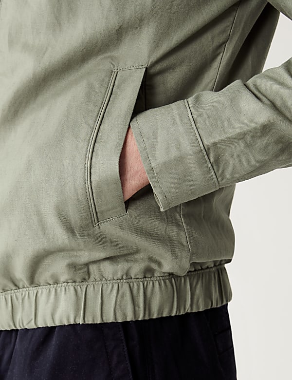 Linen Blend Harrington Jacket