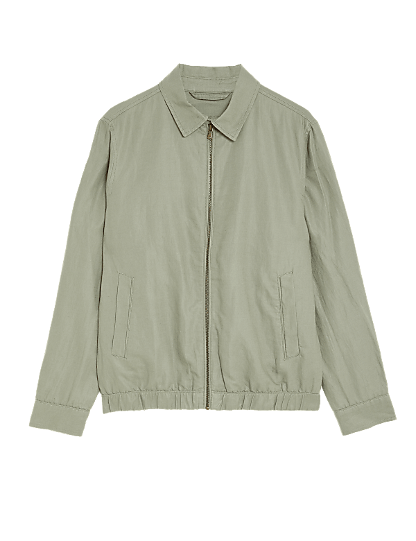 Linen Blend Harrington Jacket