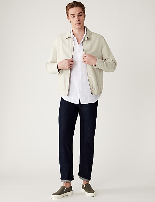 Linen Blend Harrington Jacket