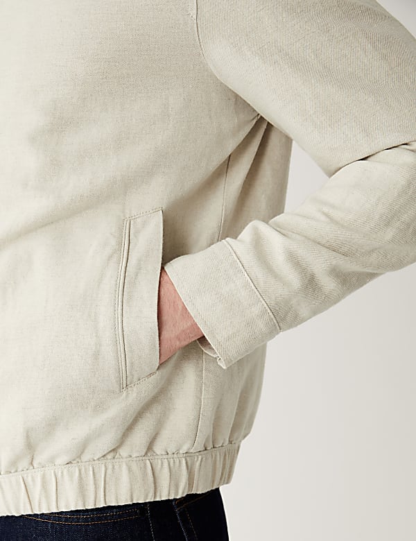 Linen Blend Harrington Jacket