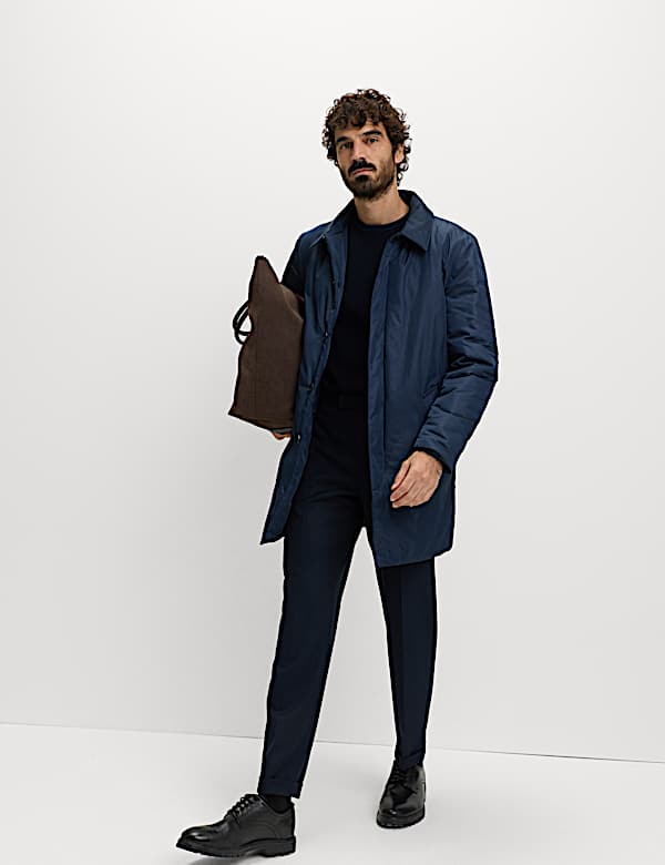 Shirt Collar Mac with Removable Bib - US