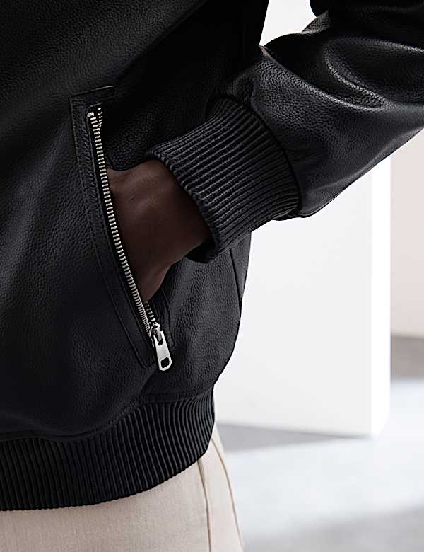 Δερμάτινο τζάκετ σε γραμμή Harrington - GR