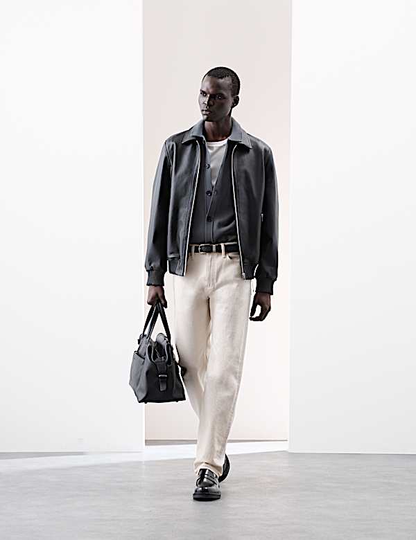 Δερμάτινο τζάκετ σε γραμμή Harrington - GR