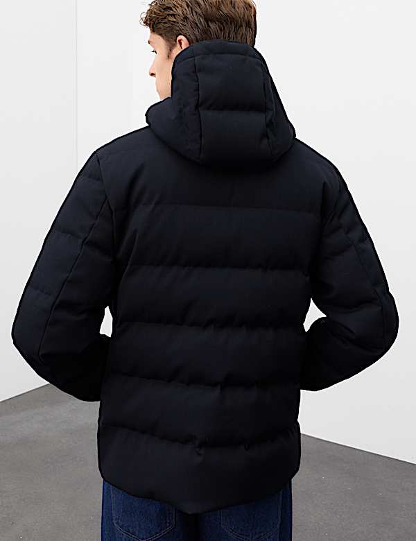 Feather and Down Technical Wool Puffer Jacket - IL