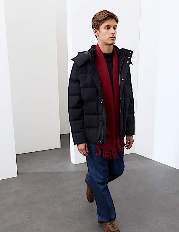 Feather and Down Technical Wool Puffer Jacket - IL