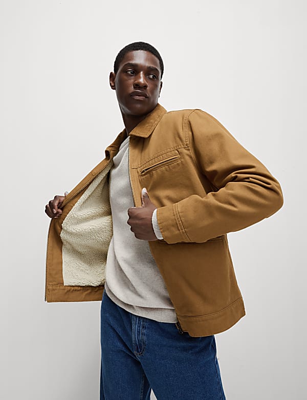 Buy Canvas Trucker Utility Jacket at Marks Spencer