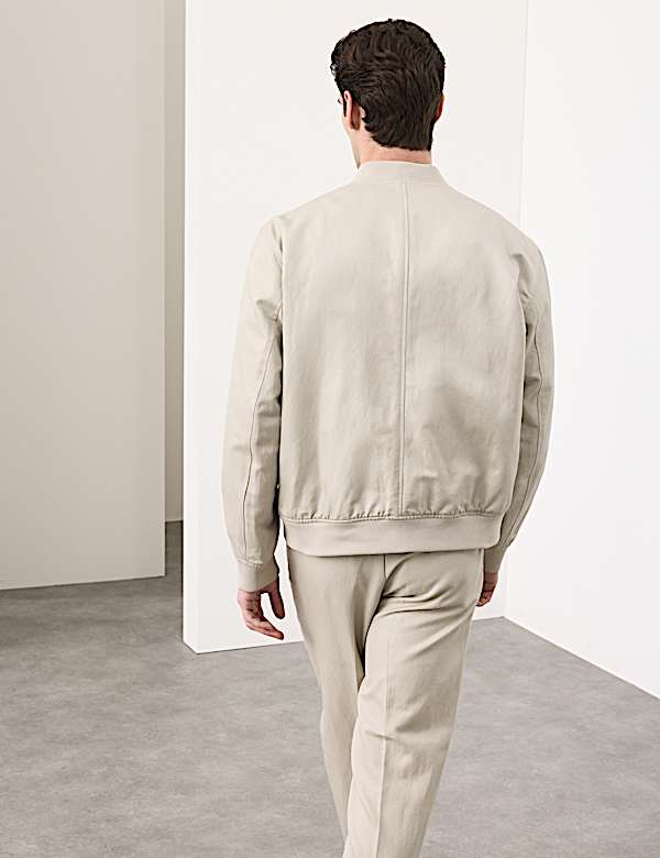 Blouson en coton et lin m&eacute;lang&eacute; - FR