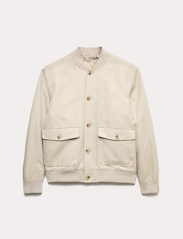 Blouson en coton et lin m&eacute;lang&eacute; - FR