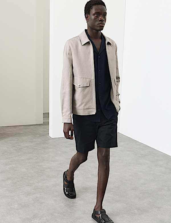 Cotton Rich Harrington Jacket with Linen - CZ