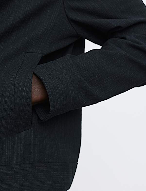 Cotton Blend Textured Harrington Jacket - NL