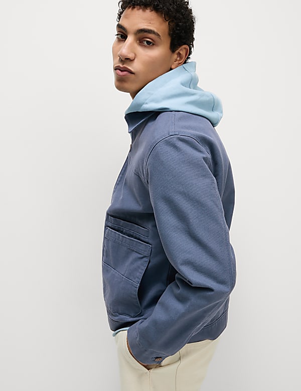 Cotton Rich Canvas Harrington Jacket - TW