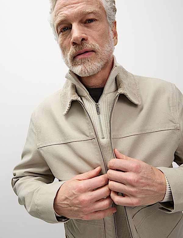 Cotton Rich Canvas Harrington Jacket - BE