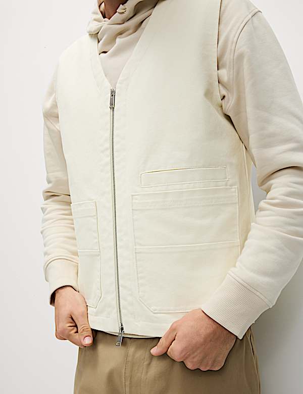 Padded Cotton Rich Canvas Gilet - MV