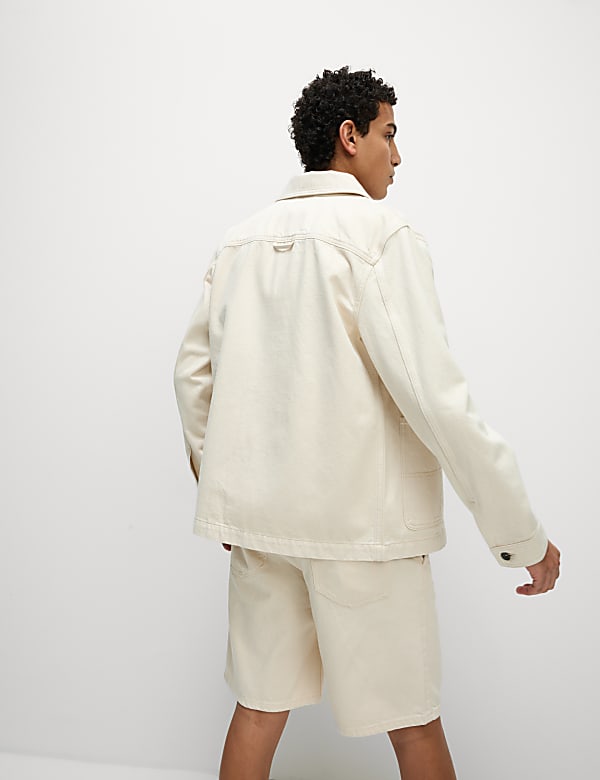 Denim Contrast Collar Jacket - ID