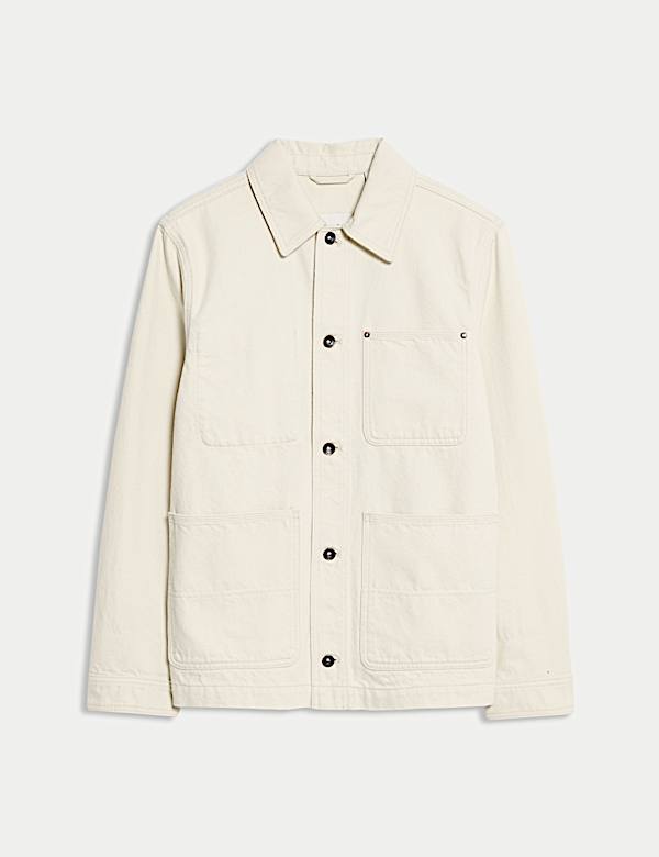 Denim Contrast Collar Jacket - ID