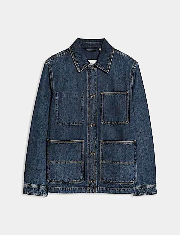 Denim Contrast Collar Jacket - TW