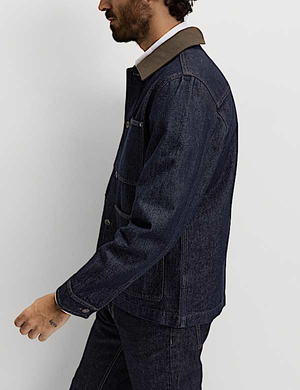 Denim Contrast Collar Jacket