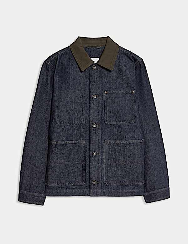 Denim Contrast Collar Jacket - GR