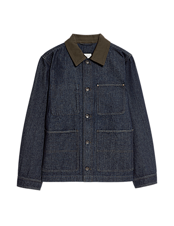 Denim Contrast Collar Jacket